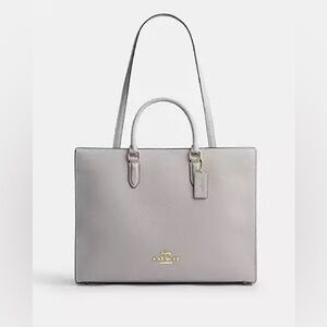 NWT Coach Maggie large Light  Gray Leather Tote bag